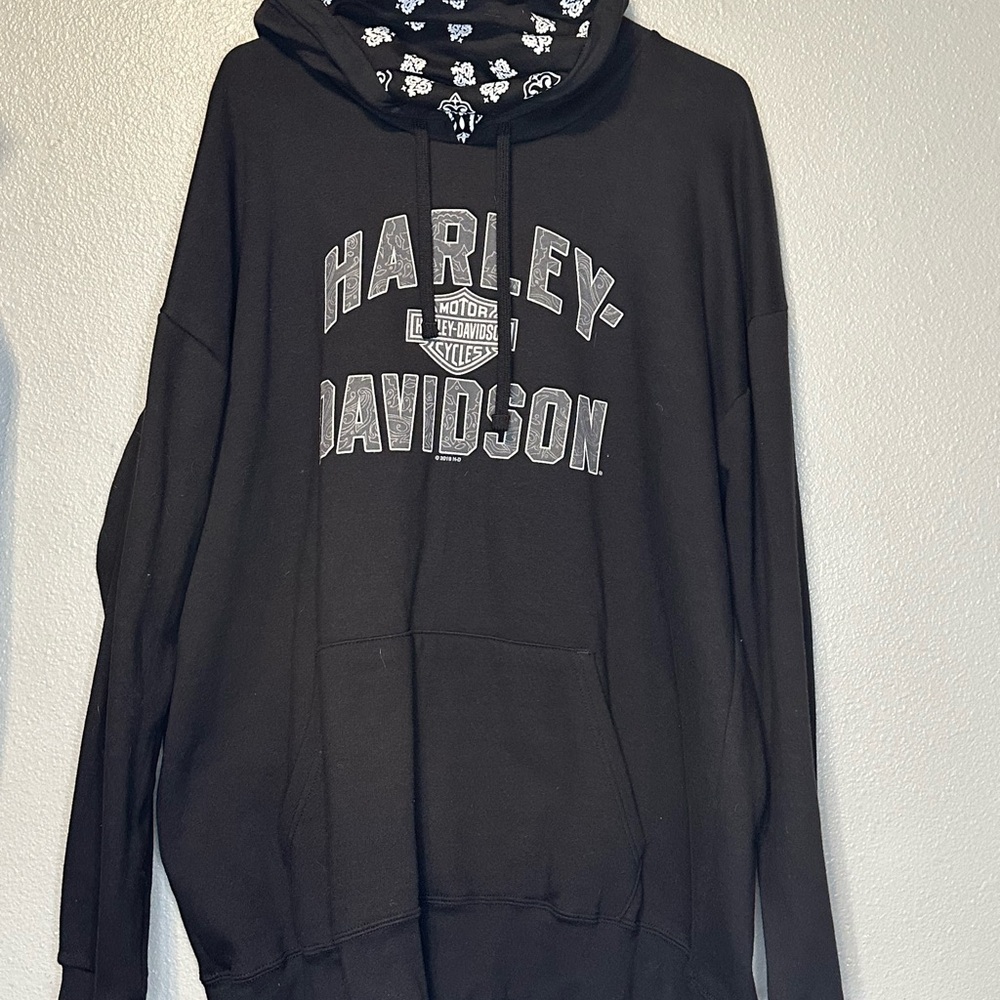 Harley hoodie with mask and thumb loops